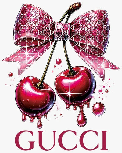 Chic Cherry & Bow Heat Transfer